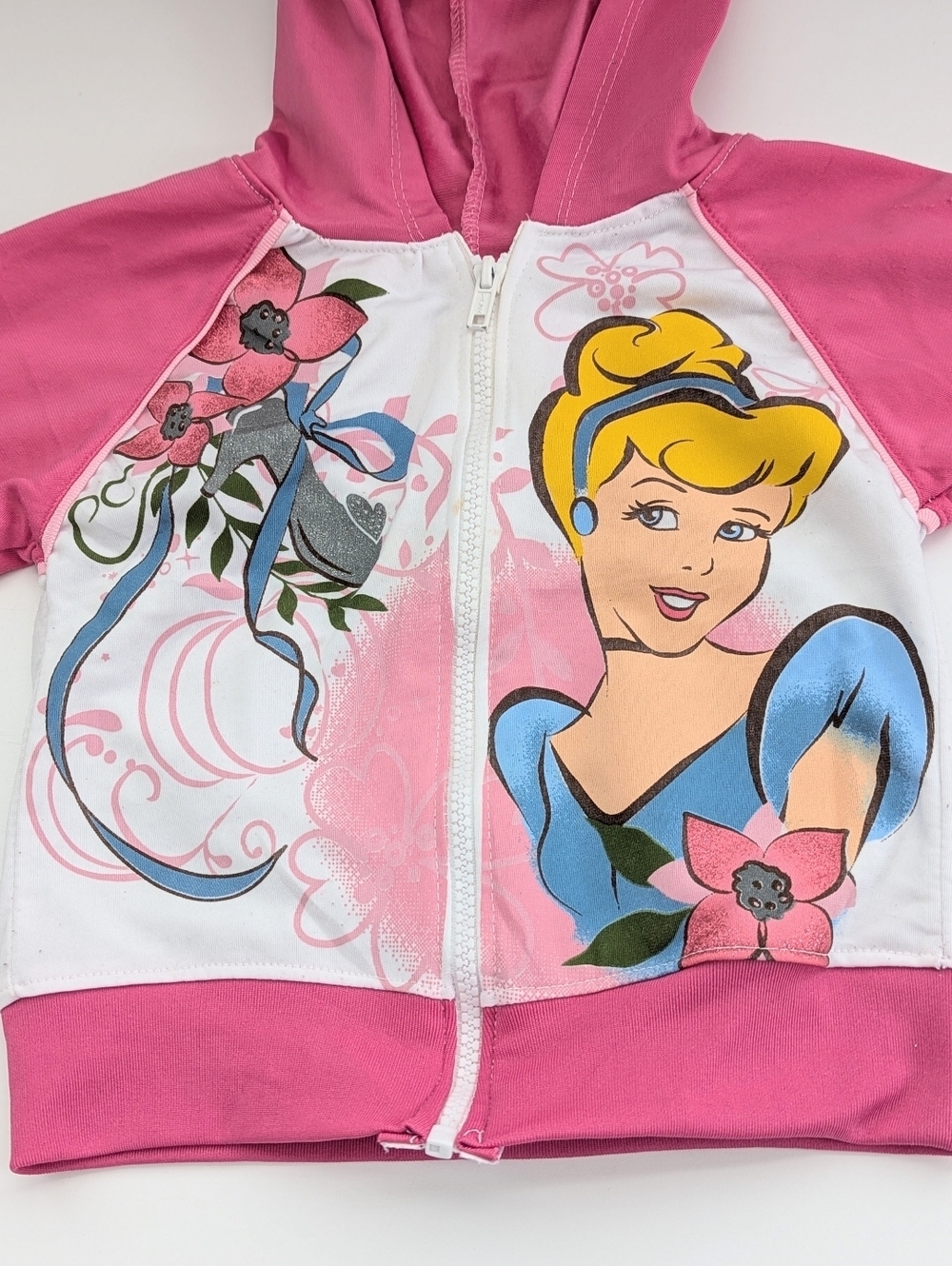 Disney Princess Girls' (Size 5)  Cinderella Zip-Front Sweatshirt/Hoodie/Jacket
